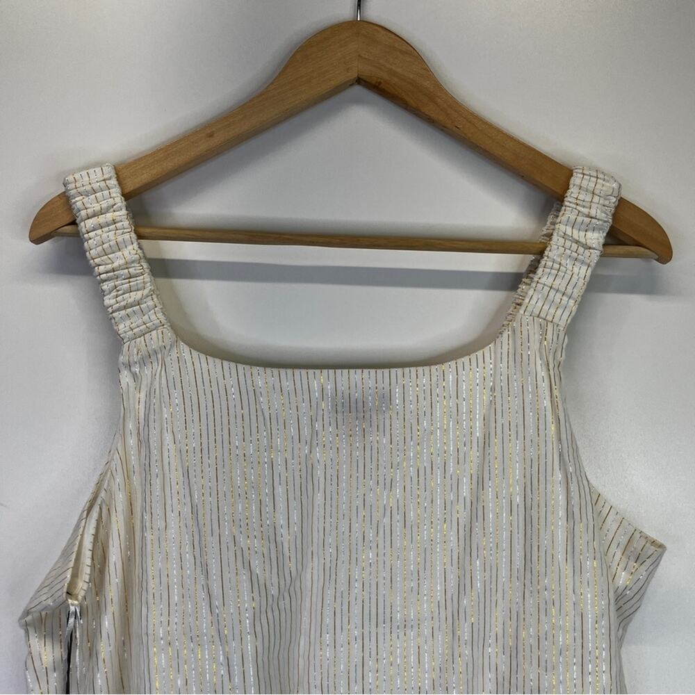 Vince Camuto Ivory Metallic Stripe Tank Top - Picture 7 of 10